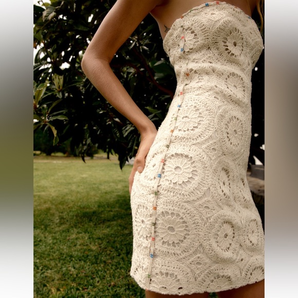 NWT Zara strapless crochet dress - Picture 3 of 6